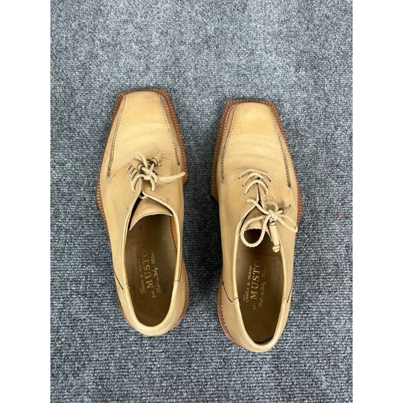 Fatte A Mano Per Musto Italy Oxford Yellow Light Khaki Long Dress Shoes‎ Sz 12 main image 9